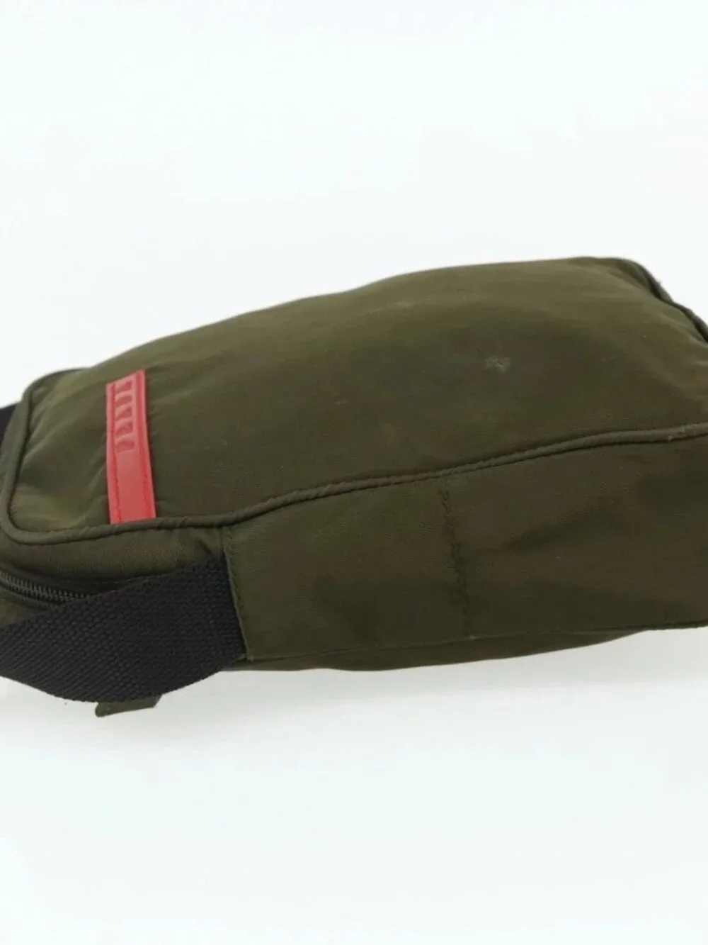 PRADA Sports Shoulder Bag Nylon Khaki Silver Auth ti3845